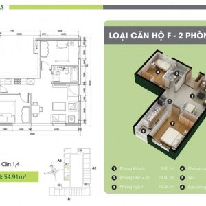 F1 53.25m2 Block A - Thiết kế Green Town Bình Tân